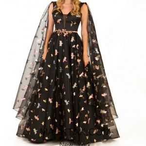 Black A-line statement gown